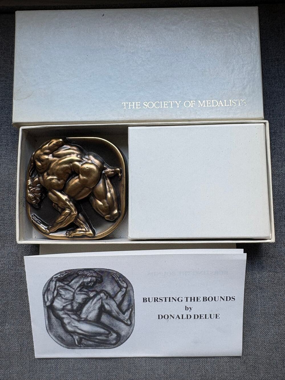 Bursting the Bounds Medallion Donald DeLue 1985 111 Society of Medalists bronze